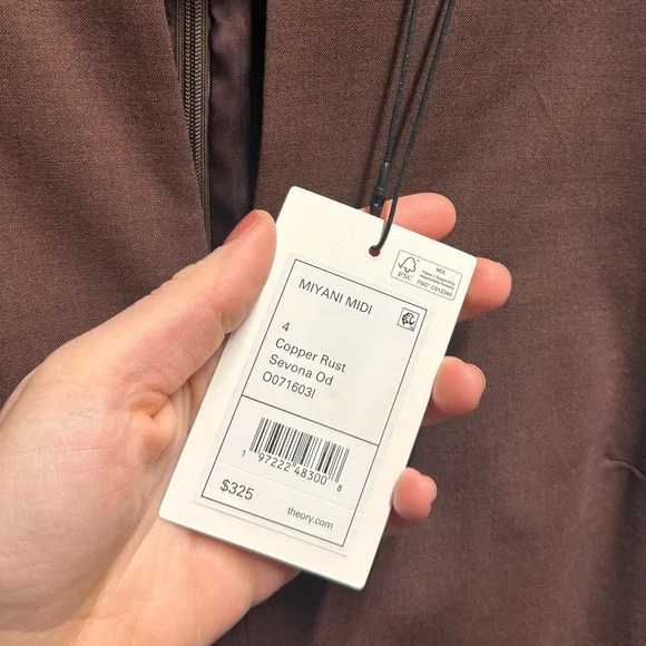 NWT Theory Miyani Sevona Wool Blend Midi Sheath Dress Size 4 - Picture 3 of 4